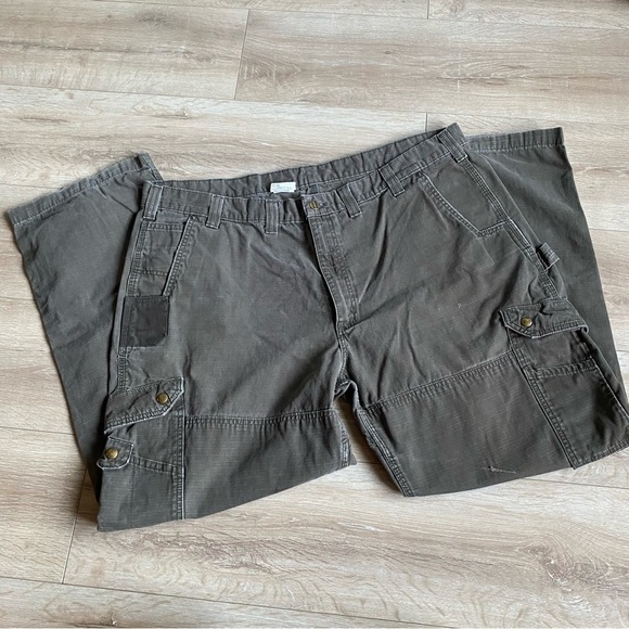 Vintage Carhartt 44/32 Canvas Carpenter pants durable workwear - Picture 3 of 10